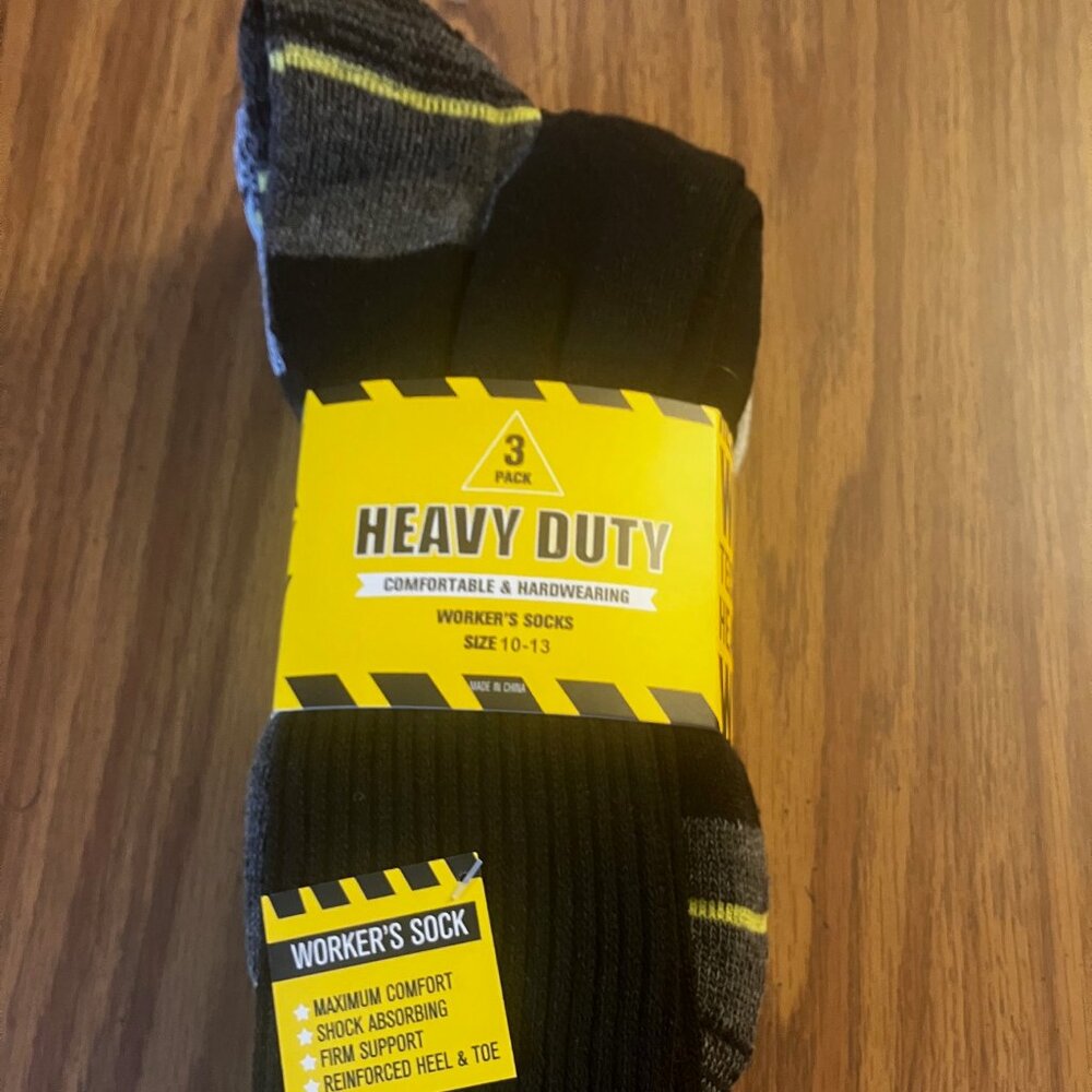 Heavy Duty Comfortable & Hardwearing Worker Socks 3 pair Variety Mens Size 10-13